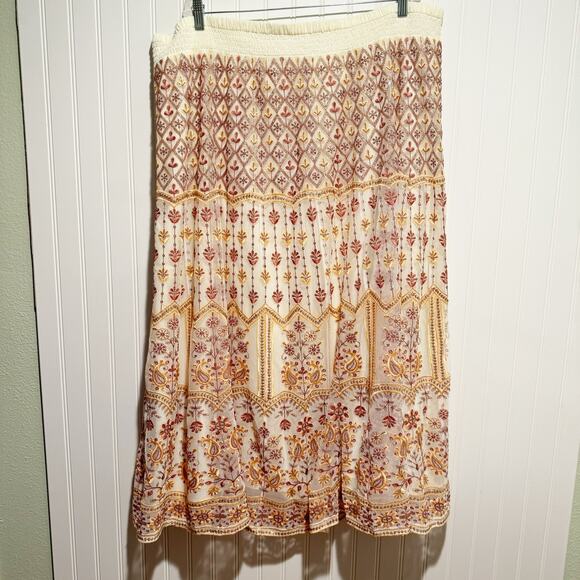 Soft Surroundings Inez Sequined Floral Maxi Skirt Plus Size 3X - Picture 9 of 9